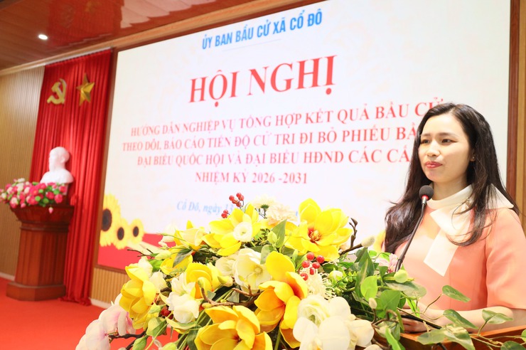 XÃ CỔ ĐÔ TỔ CHỨC HỘI NGHỊ TẬP HUẤN NGHIỆP VỤ TỔNG HỢP KẾT QUẢ BẦU CỬ VÀ THEO DÕI TIẾN ĐỘ CỬ TRI THAM GIA BỎ PHIẾU- Ảnh 3.