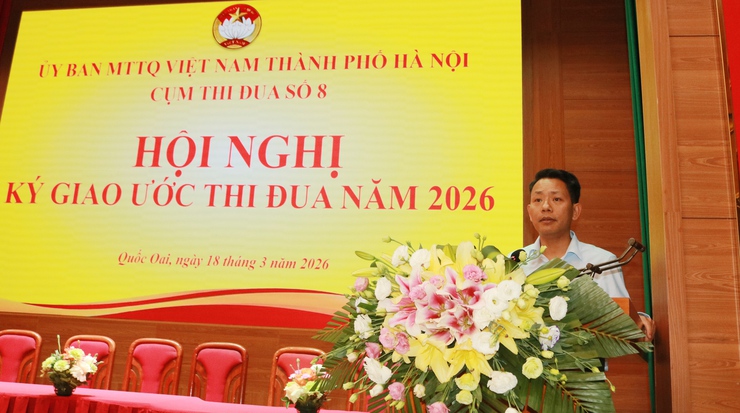 Quốc Oai: Ký kết giao ước thi đua Cụm số 8 MTTQ Thành phố Hà Nội năm 2026- Ảnh 6.