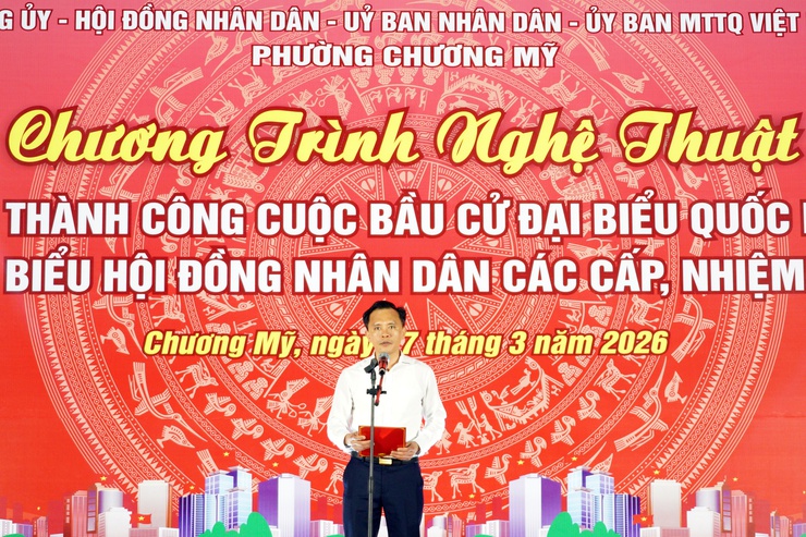 Phường Chương Mỹ tổ chức chương trình nghệ thuật chào mừng thành công cuộc bầu cử- Ảnh 6.