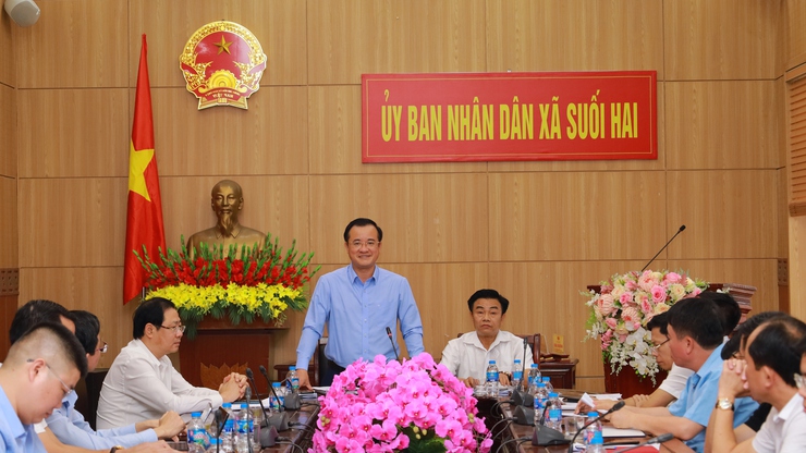 Xã Suối Hai làm việc với xã Yên Bài về tiến độ dự án cải tạo, nâng cấp đường từ Tỉnh lộ 414 đi Vườn Quốc gia Ba Vì- Ảnh 4.