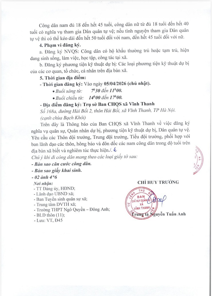 BAN CHỈ HUY QUÂN SỰ XÃ VĨNH THANH- Ảnh 3.