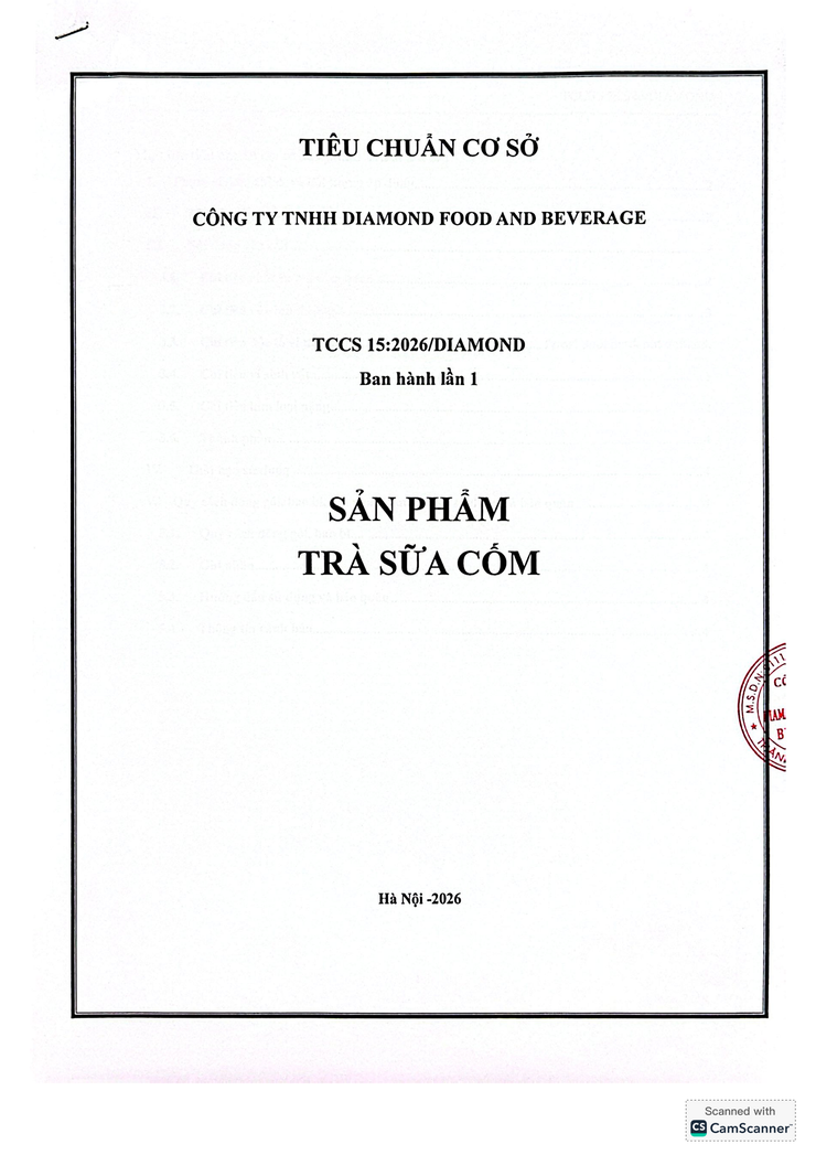 Bản tự công bố sản phẩm Trà sữa cốm- Ảnh 1.