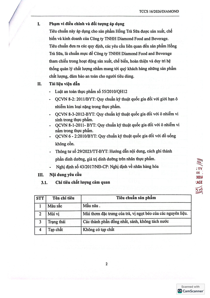 Bản tự công bố sản phẩm Hồng trà sữa - Ảnh 3.