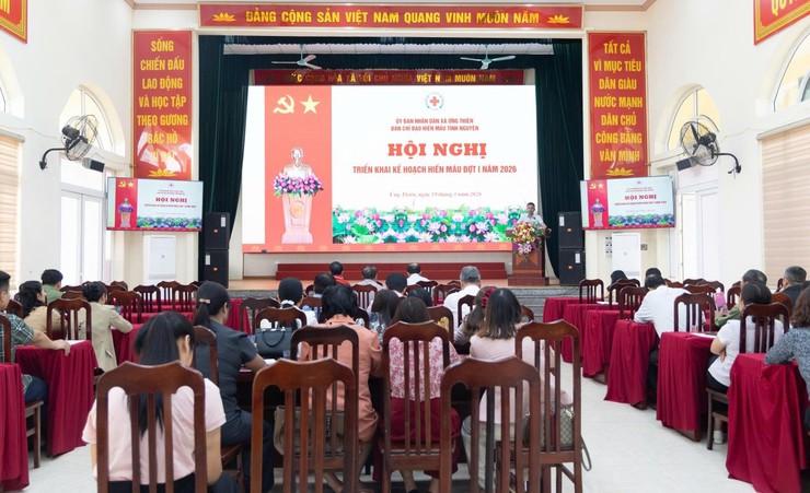 Ứng Thiên triển khai giao chỉ tiêu vận động hiến máu tình nguyện năm 2026- Ảnh 1.