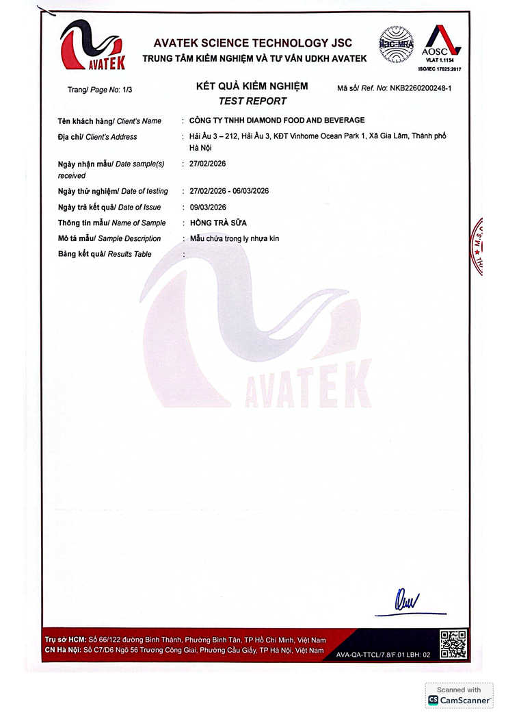 Bản tự công bố sản phẩm Hồng trà sữa - Ảnh 9.