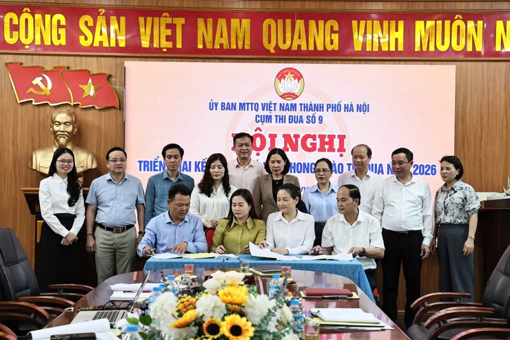 Xã Bình Minh tham gia ký kết phong trào thi đua Cụm số 09 MTTQ TP Hà Nội năm 2026- Ảnh 1.