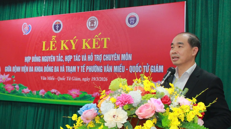 
Ký kết hợp tác và hỗ trợ chuyên môn giữa Bệnh viện đa khoa Đống Đa và Trạm Y tế phường Văn Miếu - Quốc Tử Giám- Ảnh 1.