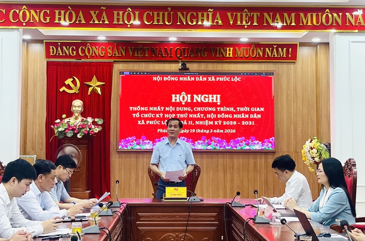 Hội nghị thống nhất nội dung, chương trình và thời gian tổ chức Kỳ họp thứ nhất HĐND xã Phúc Lộc khóa II, nhiệm kỳ 2026 - 2031- Ảnh 1.