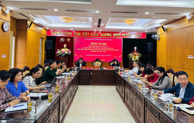 Phường Hai Bà Trưng: Tổ chức thành công Hội nghị công bố kết quả bầu cử và danh sách 26 đại biểu trúng cử Hội đồng nhân dân phường khóa II, nhiệm kỳ 2026 - 2031.- Ảnh 6.