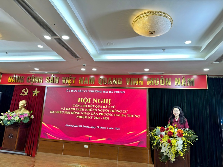 Phường Hai Bà Trưng: Tổ chức thành công Hội nghị công bố kết quả bầu cử và danh sách 26 đại biểu trúng cử Hội đồng nhân dân phường khóa II, nhiệm kỳ 2026 - 2031.- Ảnh 7.