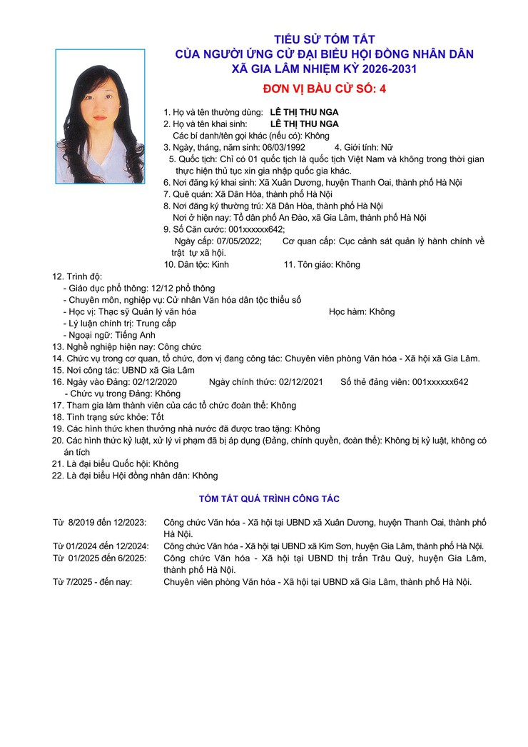 Tiểu sử những người ứng cử đại biểu HĐND xã Gia Lâm, nhiệm kỳ 2026-2031, đơn vị bầu cử số 4- Ảnh 5.