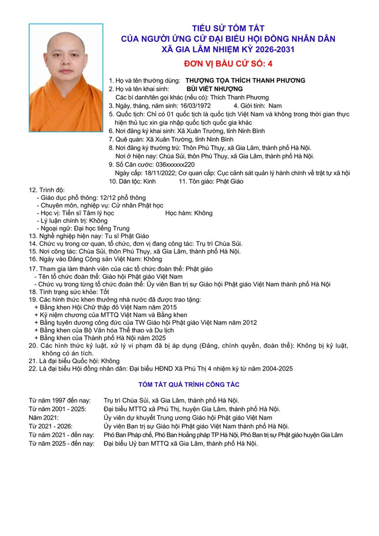 Tiểu sử những người ứng cử đại biểu HĐND xã Gia Lâm, nhiệm kỳ 2026-2031, đơn vị bầu cử số 4- Ảnh 6.