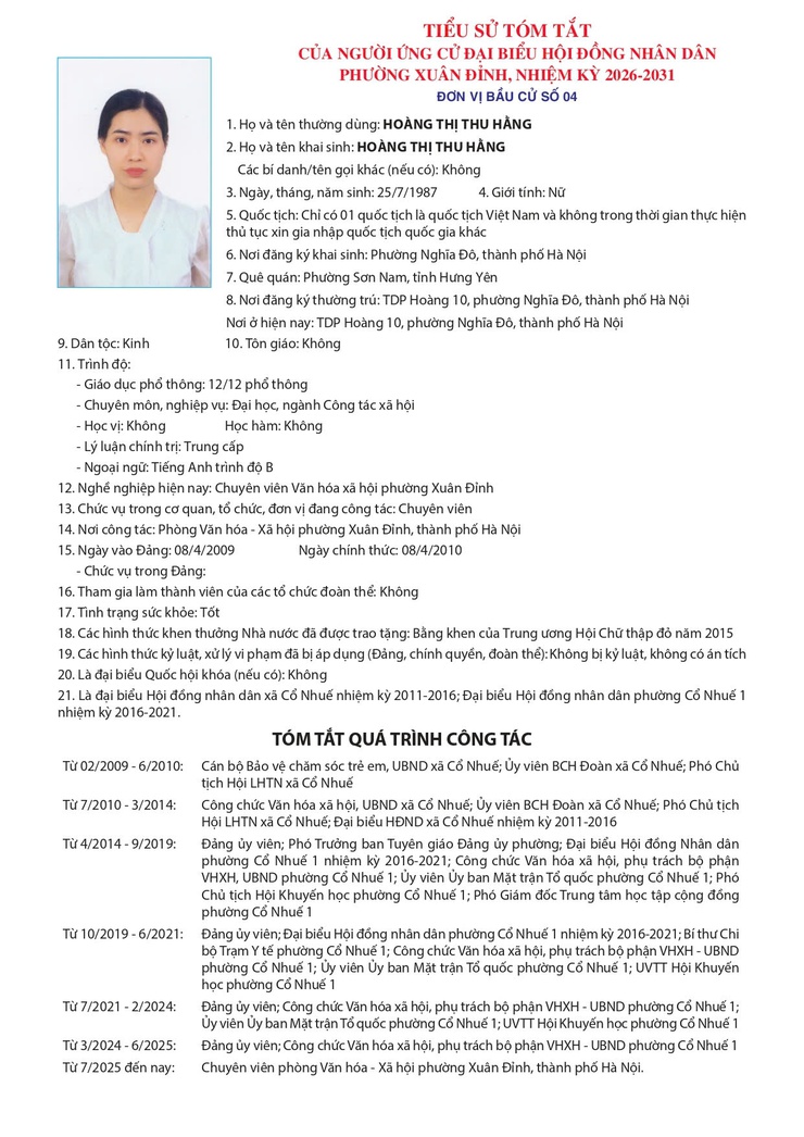 GIỚI THIỆU TIỂU SỬ ỨNG CỬ VIÊN ĐẠI BIỂU HĐND PHƯỜNG TẠI ĐƠN VỊ BẦU CỬ SỐ 04- Ảnh 5.