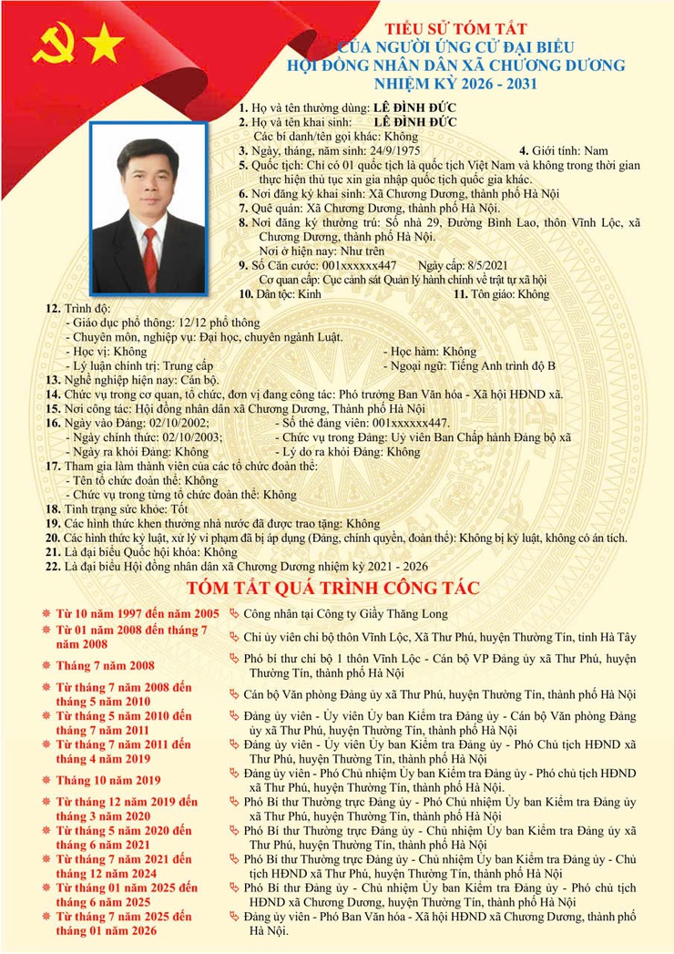 Tiểu sử tóm tắt ứng cử viên đại biểu HĐND xã Chương Dương nhiệm kỳ 2026 – 2031 (đơn vị bầu cử số 04)- Ảnh 3.