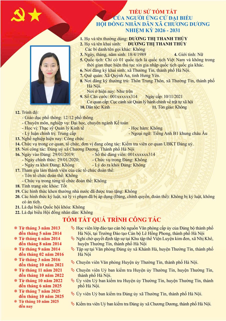 Tiểu sử tóm tắt ứng cử viên đại biểu HĐND xã Chương Dương nhiệm kỳ 2026 – 2031 (đơn vị bầu cử số 04)- Ảnh 6.