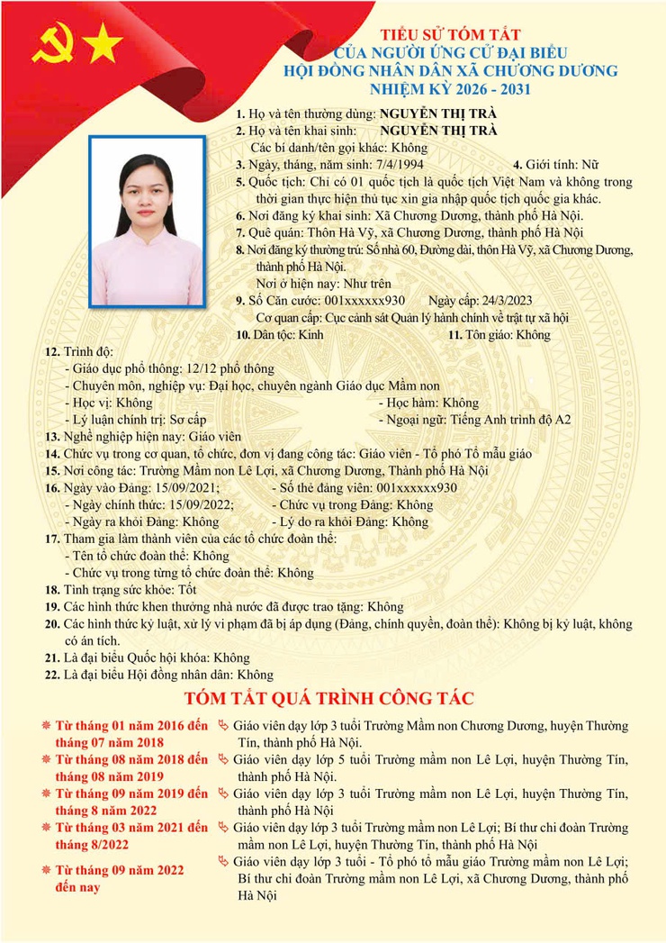 Tiểu sử tóm tắt ứng cử viên đại biểu HĐND xã Chương Dương nhiệm kỳ 2026 – 2031 (đơn vị bầu cử số 04)- Ảnh 7.