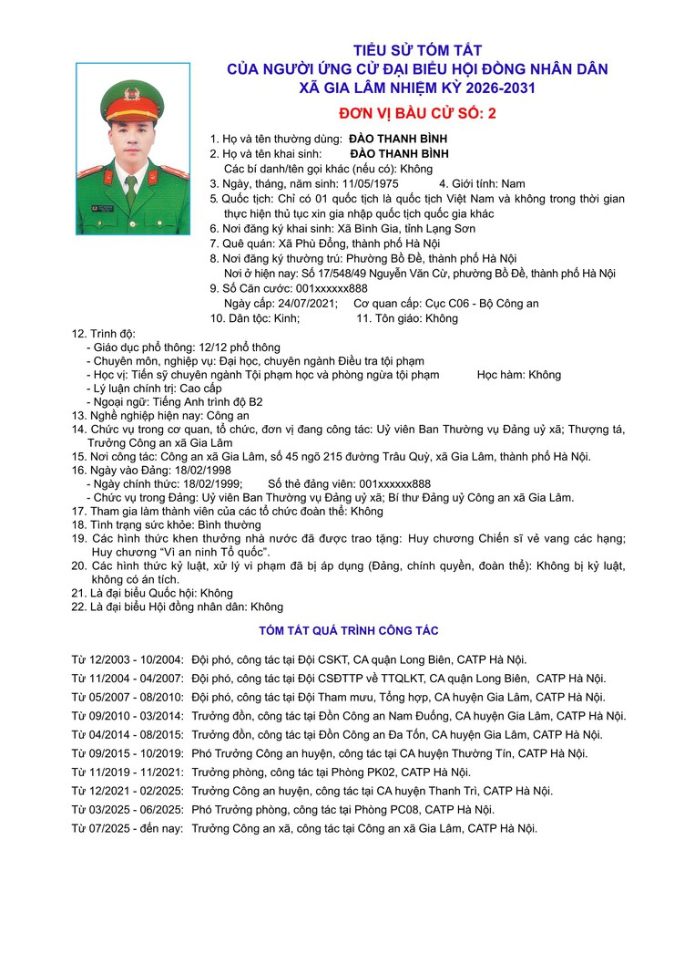 Tiểu sử những người ứng cử đại biểu HĐND xã Gia Lâm, nhiệm kỳ 2026-2031, đơn vị bầu cử số 2- Ảnh 2.