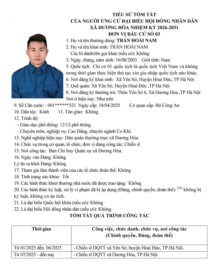 DANH SÁCH CHÍNH THỨC NHỮNG NGƯỜI ỨNG CỬ ĐẠI BIỂU HĐND XÃ DƯƠNG HOÀ KHOÁ II NHIỆM KỲ 2026-2031- Ảnh 17.
