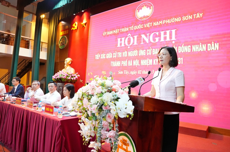 5 ứng cử viên đại biểu HĐND thành phố Hà Nội khóa XVII tiếp xúc cử tri các xã, phường: Sơn Tây, Tùng Thiện, Đoài Phương- Ảnh 3.