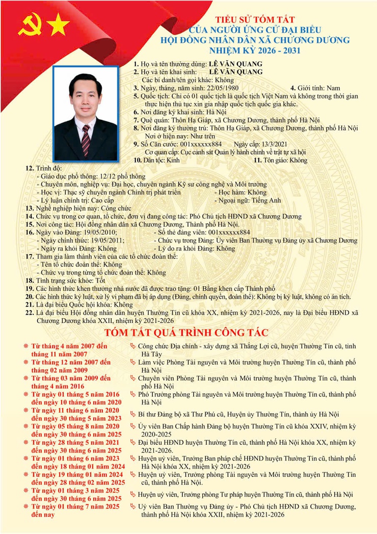 Tiểu sử tóm tắt ứng cử viên đại biểu HĐND xã Chương Dương nhiệm kỳ 2026 – 2031 (đơn vị bầu cử số 05)- Ảnh 2.