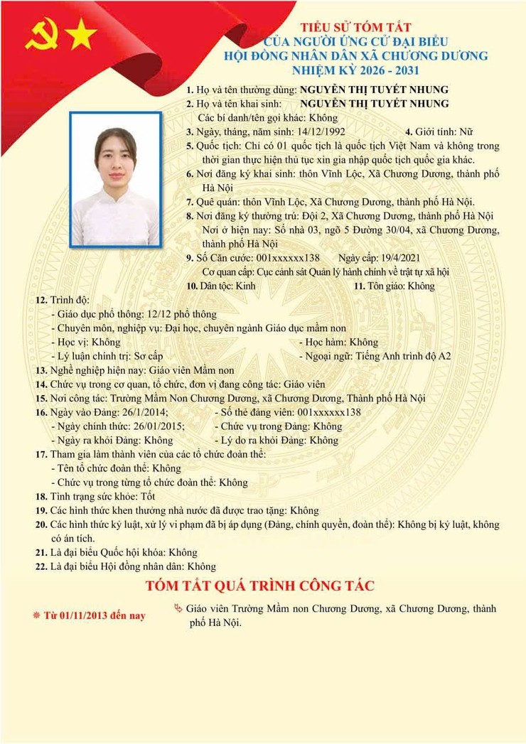 Tiểu sử tóm tắt ứng cử viên đại biểu HĐND xã Chương Dương nhiệm kỳ 2026 – 2031 (đơn vị bầu cử số 05)- Ảnh 8.