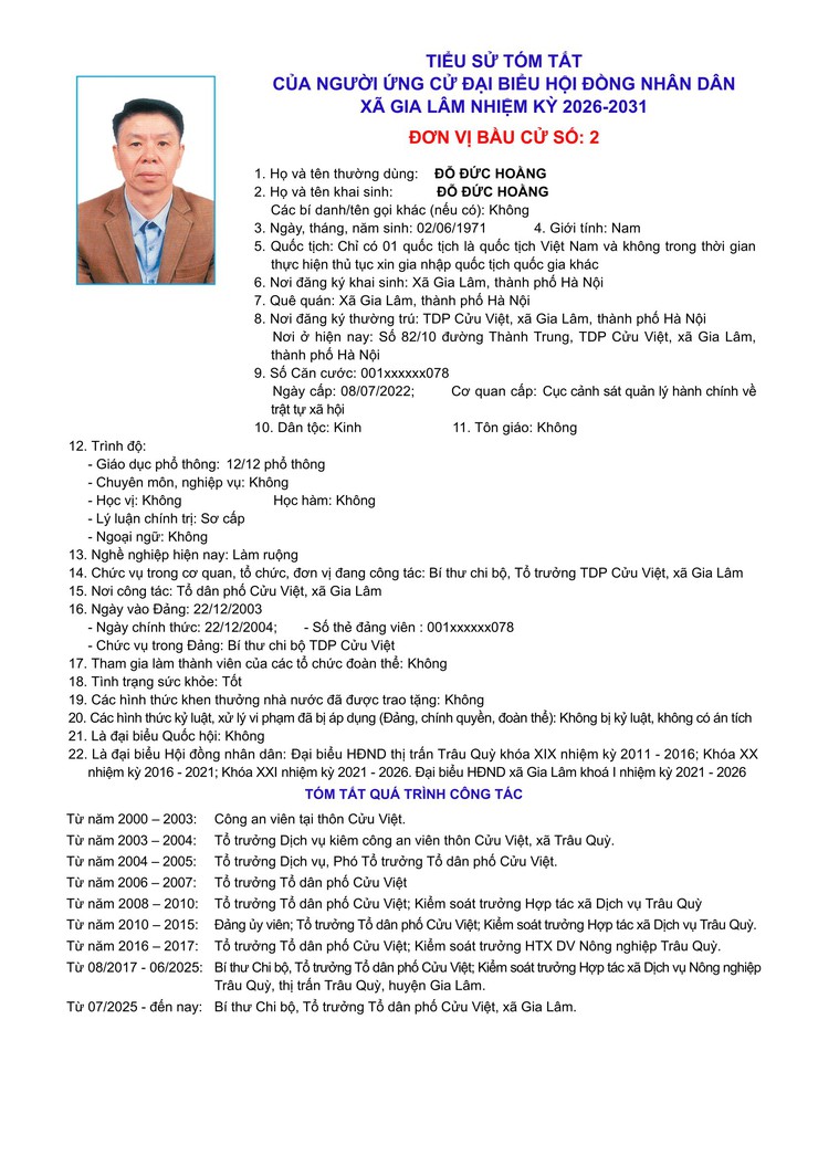 Tiểu sử những người ứng cử đại biểu HĐND xã Gia Lâm, nhiệm kỳ 2026-2031, đơn vị bầu cử số 2- Ảnh 5.