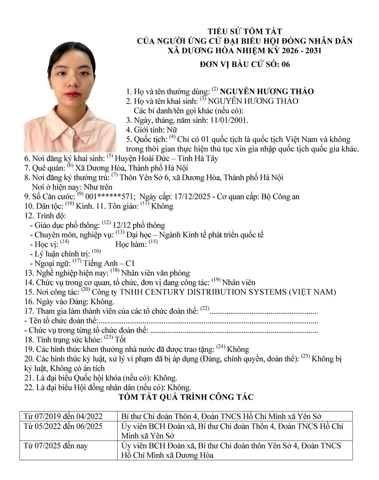 DANH SÁCH CHÍNH THỨC NHỮNG NGƯỜI ỨNG CỬ ĐẠI BIỂU HĐND XÃ DƯƠNG HOÀ KHOÁ II NHIỆM KỲ 2026-2031- Ảnh 36.