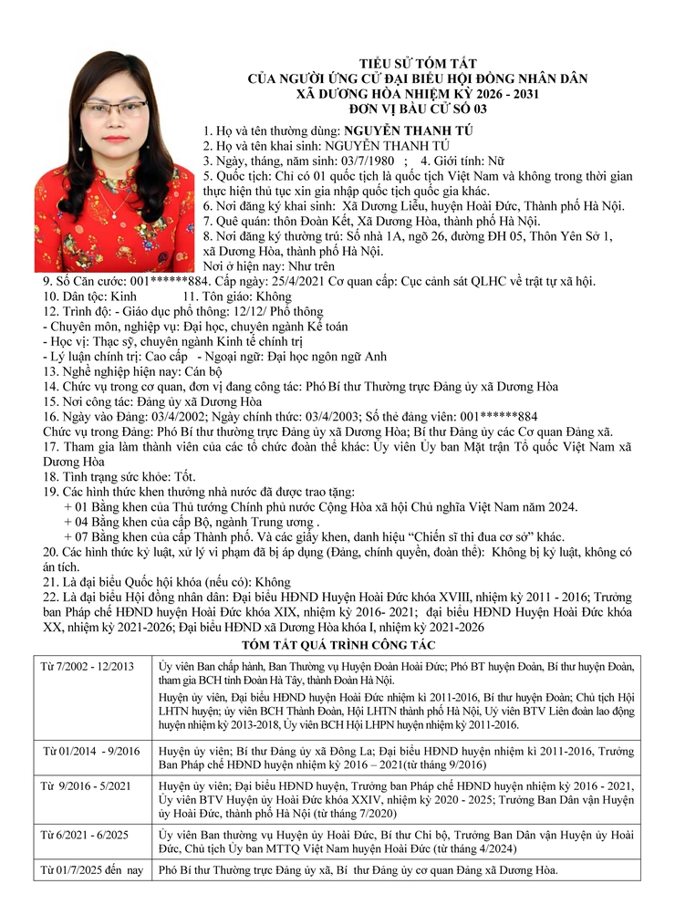 DANH SÁCH CHÍNH THỨC NHỮNG NGƯỜI ỨNG CỬ ĐẠI BIỂU HĐND XÃ DƯƠNG HOÀ KHOÁ II NHIỆM KỲ 2026-2031- Ảnh 18.