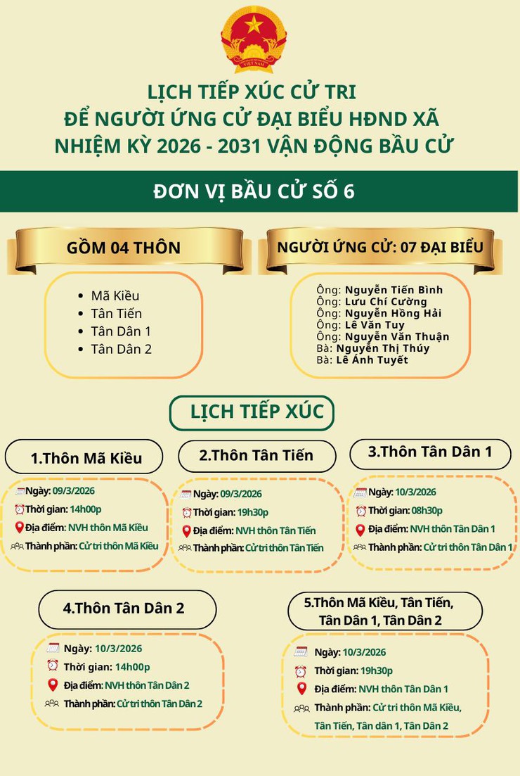 THÔNG BÁO LỊCH TỔ CHỨC HỘI NGHỊ TIẾP XÚC CỬ TRI ĐỂ NGƯỜI ỨNG CỬ ĐẠI BIỂU HĐND XÃ THANH OAI NHIỆM KỲ 2026-2031 VẬN ĐỘNG BẦU CỬ- Ảnh 6.