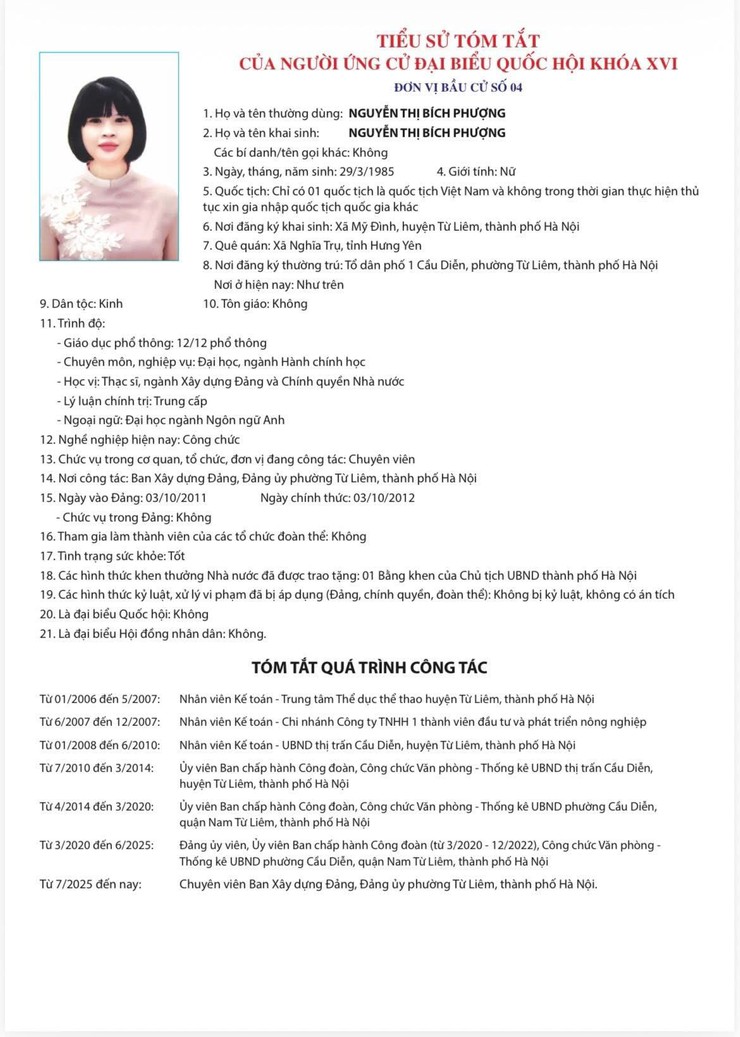 Tiểu sử tóm tắt những người ứng cử đại biểu Quốc hội khóa XVI - Đơn vị bầu cử số 04- Ảnh 4.