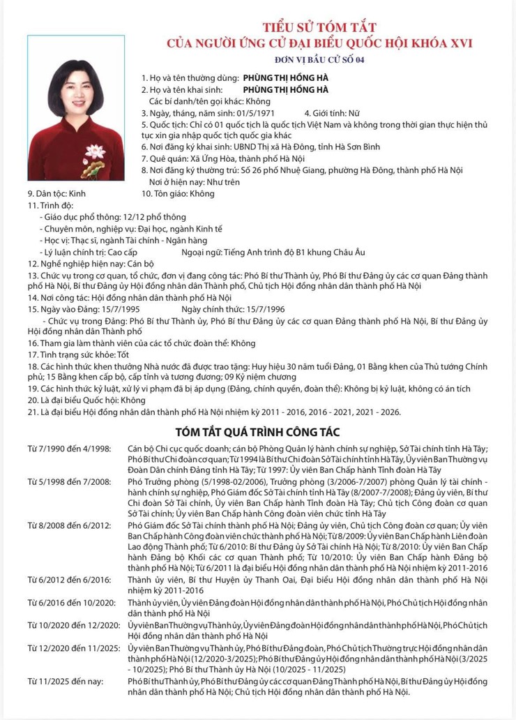 Tiểu sử tóm tắt những người ứng cử đại biểu Quốc hội khóa XVI - Đơn vị bầu cử số 04- Ảnh 2.