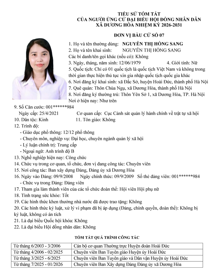 DANH SÁCH CHÍNH THỨC NHỮNG NGƯỜI ỨNG CỬ ĐẠI BIỂU HĐND XÃ DƯƠNG HOÀ KHOÁ II NHIỆM KỲ 2026-2031- Ảnh 43.