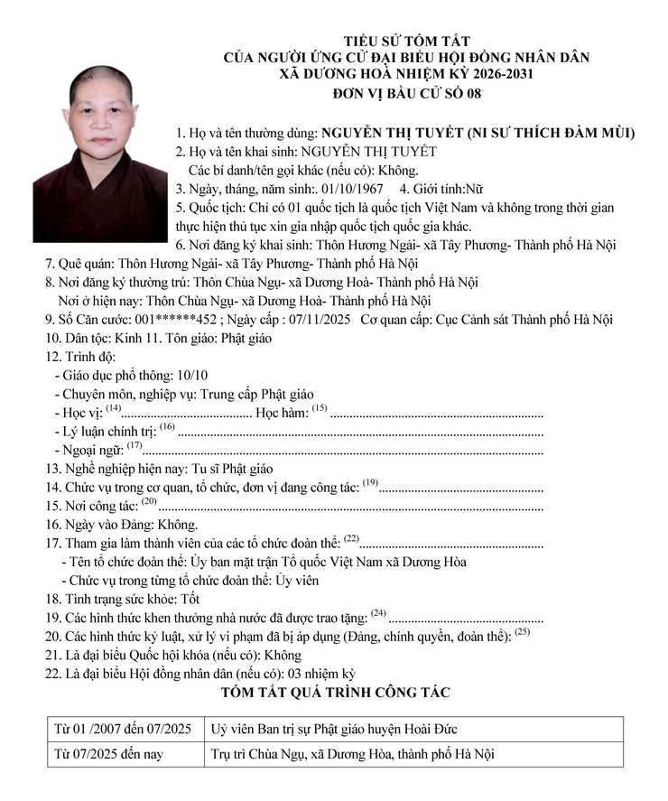 DANH SÁCH CHÍNH THỨC NHỮNG NGƯỜI ỨNG CỬ ĐẠI BIỂU HĐND XÃ DƯƠNG HOÀ KHOÁ II NHIỆM KỲ 2026-2031- Ảnh 52.