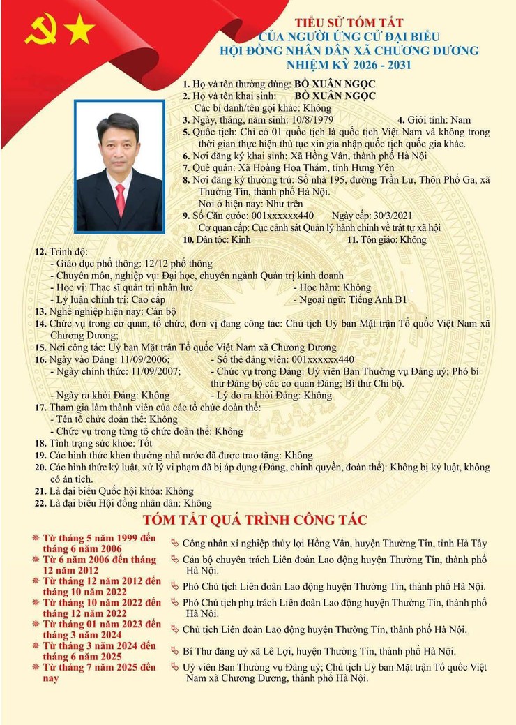 Tiểu sử tóm tắt ứng cử viên đại biểu HĐND xã Chương Dương nhiệm kỳ 2026 – 2031 (đơn vị bầu cử số 06)- Ảnh 3.