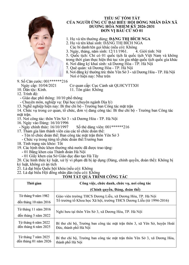 DANH SÁCH CHÍNH THỨC NHỮNG NGƯỜI ỨNG CỬ ĐẠI BIỂU HĐND XÃ DƯƠNG HOÀ KHOÁ II NHIỆM KỲ 2026-2031- Ảnh 3.