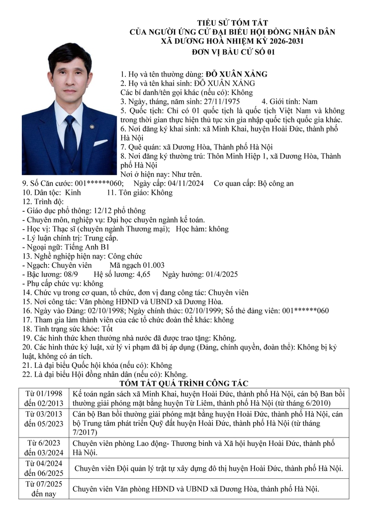 DANH SÁCH CHÍNH THỨC NHỮNG NGƯỜI ỨNG CỬ ĐẠI BIỂU HĐND XÃ DƯƠNG HOÀ KHOÁ II NHIỆM KỲ 2026-2031- Ảnh 6.