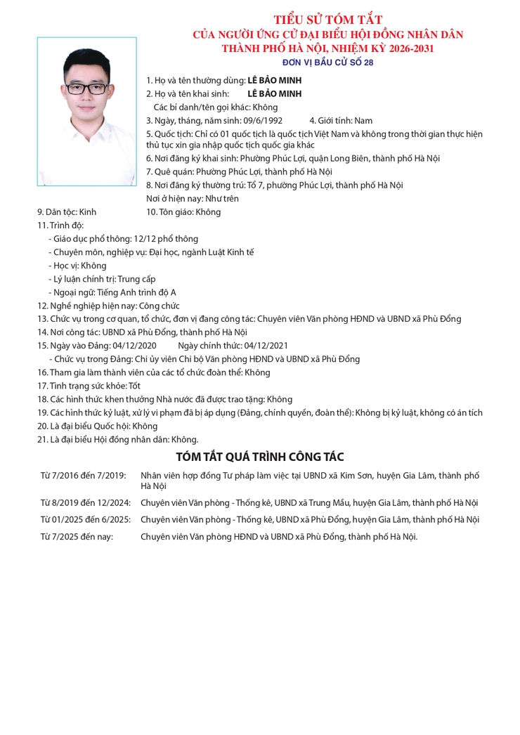 Tiểu sử những người ứng cử đại biểu HĐND thành phố Hà Nội khóa XVII, nhiệm kỳ 2026-2031, đơn vị bầu cử số 28- Ảnh 8.
