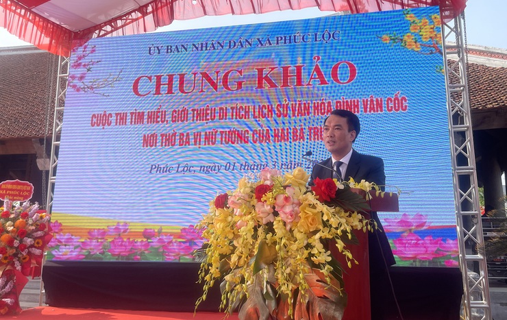 Phúc Lộc: Sôi nổi chung khảo cuộc thi tìm hiểu, giới thiệu di tích lịch sử văn hoá đình Vân Cốc – nơi thờ ba vị nữ tướng của Hai Bà Trưng- Ảnh 1.
