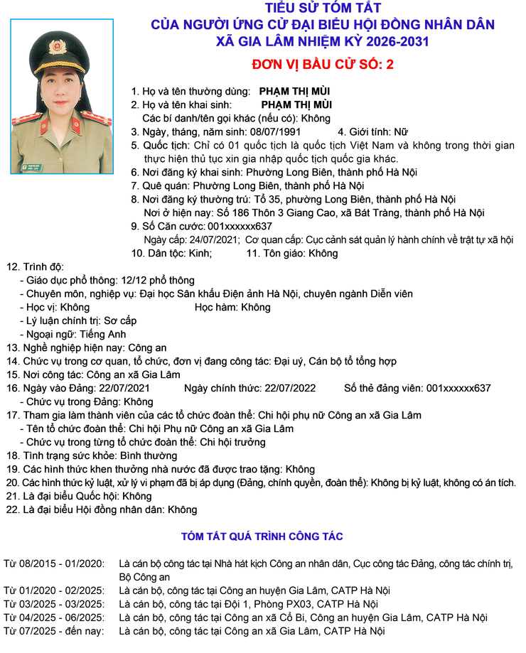 Tiểu sử những người ứng cử đại biểu HĐND xã Gia Lâm, nhiệm kỳ 2026-2031, đơn vị bầu cử số 2- Ảnh 7.