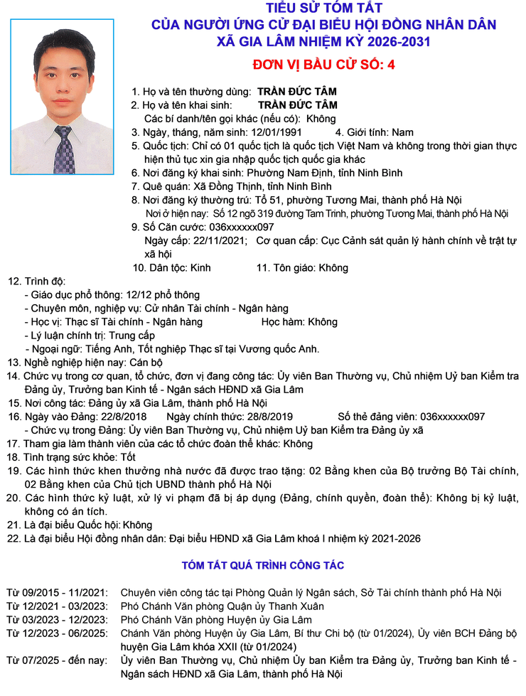 Tiểu sử những người ứng cử đại biểu HĐND xã Gia Lâm, nhiệm kỳ 2026-2031, đơn vị bầu cử số 4- Ảnh 7.