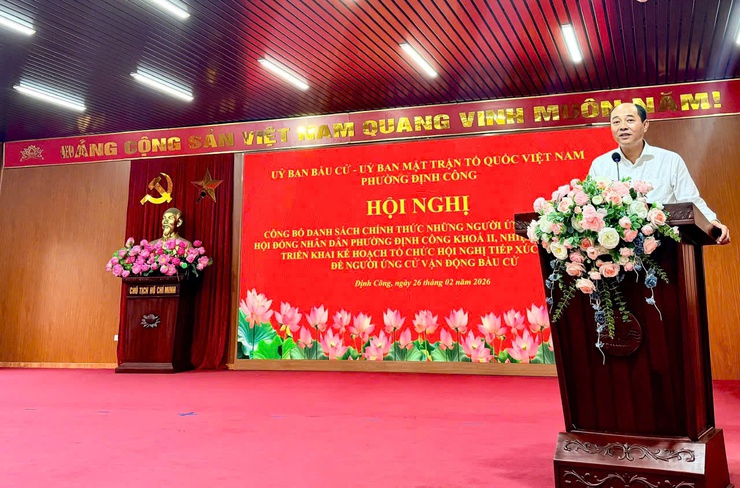 Phường Định Công tổ chức Hội nghị công bố danh sách ứng cử viên và triển khai kế hoạch vận động bầu cử HĐND phường khóa II (Nhiệm kỳ 2026 - 2031)- Ảnh 2.