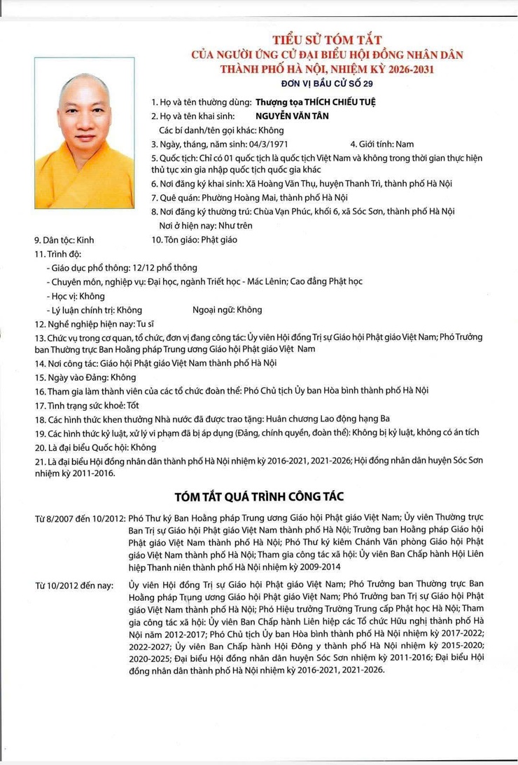 TIỂU SỬ TÓM TẮT CỦA NGƯỜI ỨNG CỬ ĐẠI BIỂU HĐND THÀNH PHỐ HÀ NỘI, NHIỆM KỲ 2026-2031. ĐƠN VỊ BẦU CỬ SỐ 29.- Ảnh 6.