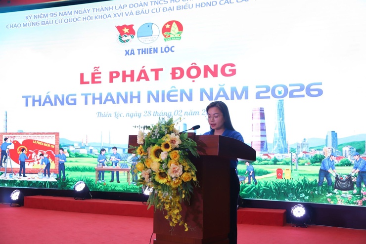Lễ phát động Tháng Thanh niên năm 2026: "Dưới lá cờ vẻ vang của Đảng – Tuổi trẻ Thiên Lộc tiên phong trong kỷ nguyên số"- Ảnh 4.