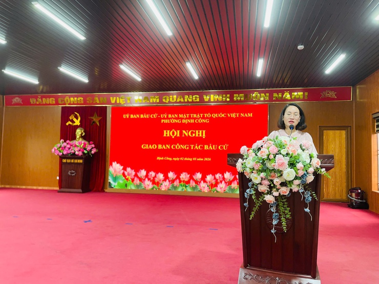 Phường Định Công tổ chức Hội nghị giao ban công tác bầu cử năm 2026- Ảnh 2.