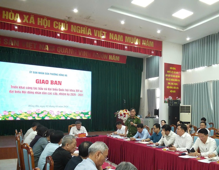 PHƯỜNG HỒNG HÀ TỔ CHỨC GIAO BAN TRIỂN KHAI CÔNG TÁC BẦU CỬ ĐẠI BIỂU QUỐC HỘI KHÓA XVI VÀ ĐẠI BIỂU HỘI ĐỒNG NHÂN DÂN CÁC CẤP, NHIỆM KỲ 2026-2031- Ảnh 7.