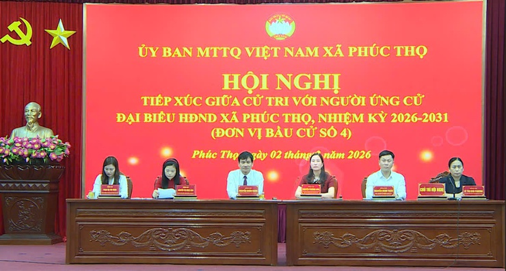 Hội nghị tiếp xúc giữa cử tri với người ứng cử đại biểu HĐND xã Phúc Thọ, nhiệm kỳ 2026–2031 tại Đơn vị bầu cử số 04- Ảnh 1.