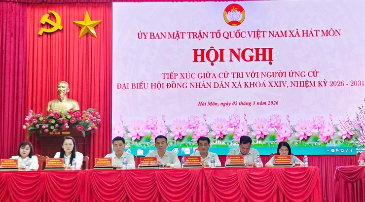 Hội nghị tiếp xúc cử tri với người ứng cử đại biểu HĐND xã Hát Môn nhiệm kỳ 2026–2031 đơn vị bầu cử số 1- Ảnh 3.