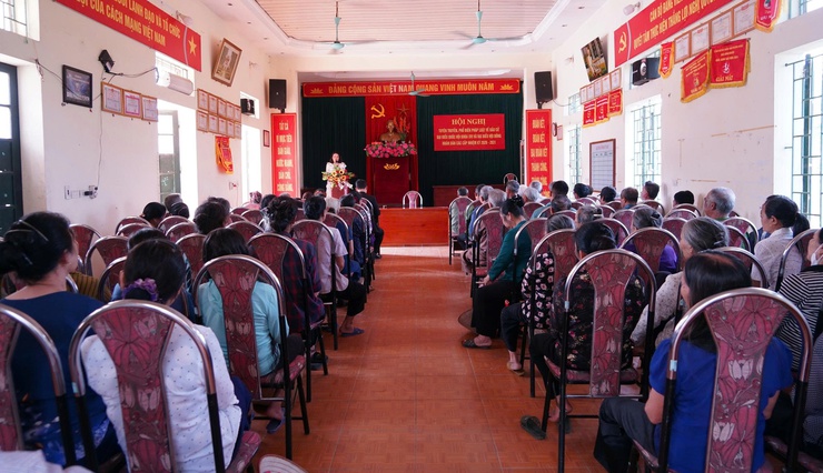 Phường Chương Mỹ tổ chức Hội nghị tuyên truyền pháp luật về bầu cử tại TDP Phương Bản- Ảnh 1.