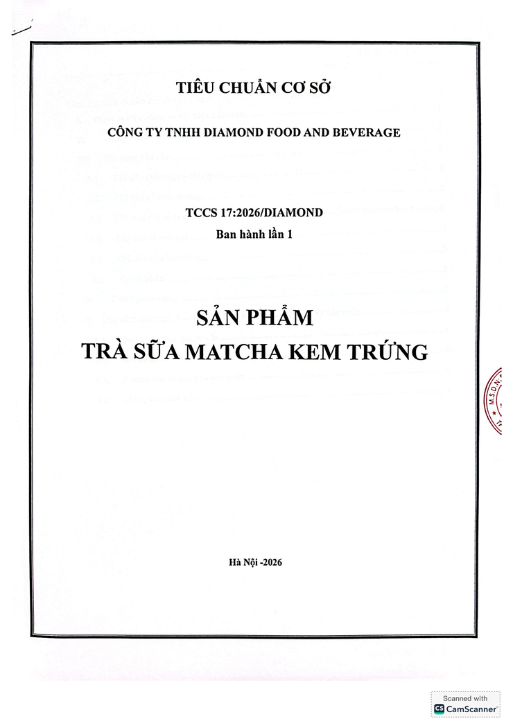 Bản tự công bố sản phẩm Trà sữa Matcha kem trứng- Ảnh 1.