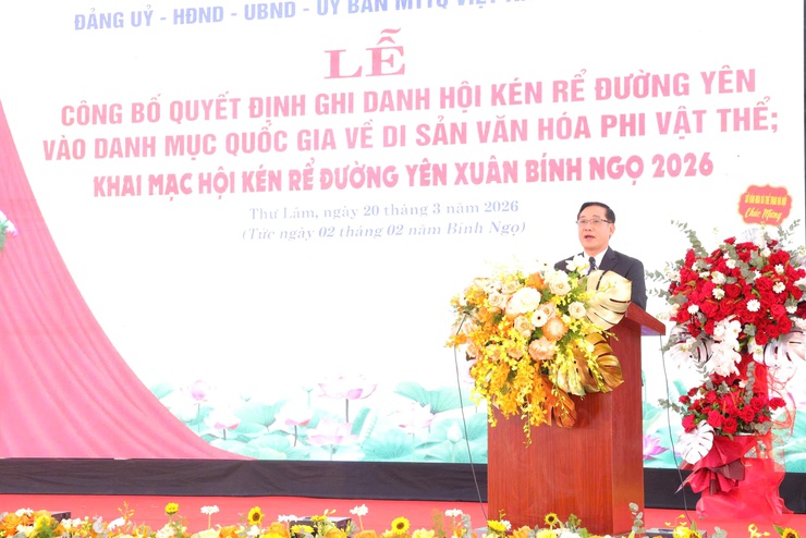 XÃ THƯ LÂM TỔ CHỨC LỄ CÔNG BỐ QUYẾT ĐỊNH GHI DANH HỘI KÉN RỂ ĐƯỜNG YÊN VÀO DANH MỤC DI SẢN VĂN HÓA PHI VẬT THỂ QUỐC GIA VÀ KHAI MẠC HỘI KÉN RỂ XUÂN BÍNH NGỌ 2026
- Ảnh 13.